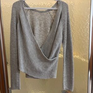 Aerie V-Neck Cross Over Sweater Pull Over